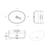 Dowell 20" Bathroom Oval Ceramic Vessel Sink - 5-7/8" Deep - 000 2015 Series