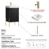 Dowell 18" Fluted Design Charcoal Vanity Set – Modern Pre-Assembled Bathroom Cabinet with Soft-Close Door & Shelf, White Resin Basin,Black/Gold Legs - 002 18 Series