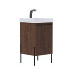 Dowell 18" Fluted Design Vanity Set ¡°(Modern Pre-Assembled Bathroom Cabinet with Soft-Close Door & Shelf, White Resin Basin,Black/Gold Legs - 002 18 Series