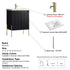 Dowell 24" Fluted Design Vanity Set ¡°(Modern Pre-Assembled Bathroom Cabinet with Soft-Close Doors & Shelf, Ceramic/Resin Basin, Black/Golden Legs - 002 24 Series