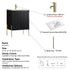 Dowell 24" Fluted Design Vanity Set ¡°(Modern Pre-Assembled Bathroom Cabinet with Soft-Close Doors & Shelf, Ceramic/Resin Basin, Black/Golden Legs - 002 24 Series
