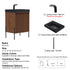 Dowell 24" Fluted Design Vanity Set ¡°(Modern Pre-Assembled Bathroom Cabinet with Soft-Close Doors & Shelf, Ceramic/Resin Basin, Black/Golden Legs - 002 24 Series