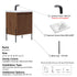Dowell 24" Fluted Design Vanity Set ¡°(Modern Pre-Assembled Bathroom Cabinet with Soft-Close Doors & Shelf, Ceramic/Resin Basin, Black/Golden Legs - 002 24 Series