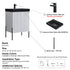 Dowell 24" Fluted Design Vanity Set ¡°(Modern Pre-Assembled Bathroom Cabinet with Soft-Close Doors & Shelf, Ceramic/Resin Basin, Black/Golden Legs - 002 24 Series
