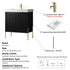 Dowell 30¡°(Fluted Bathroom Vanity Set ¡°(Pre-Assembled Cabinet Base with 2 Soft-Close Doors, Shelves & Ceramic/Resin Single Basin, Black/Golden Legs - 002 30 Series