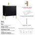 Dowell 30¡°(Fluted Bathroom Vanity Set ¡°(Pre-Assembled Cabinet Base with 2 Soft-Close Doors, Shelves & Ceramic/Resin Single Basin, Black/Golden Legs - 002 30 Series