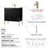 Dowell 30¡°(Fluted Bathroom Vanity Set ¡°(Pre-Assembled Cabinet Base with 2 Soft-Close Doors, Shelves & Ceramic/Resin Single Basin, Black/Golden Legs - 002 30 Series