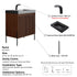 Dowell 30¡°(Fluted Bathroom Vanity Set ¡°(Pre-Assembled Cabinet Base with 2 Soft-Close Doors, Shelves & Ceramic/Resin Single Basin, Black/Golden Legs - 002 30 Series