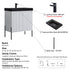 Dowell 30¡°(Fluted Bathroom Vanity Set ¡°(Pre-Assembled Cabinet Base with 2 Soft-Close Doors, Shelves & Ceramic/Resin Single Basin, Black/Golden Legs - 002 30 Series