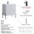 Dowell 30¡°(Fluted Bathroom Vanity Set ¡°(Pre-Assembled Cabinet Base with 2 Soft-Close Doors, Shelves & Ceramic/Resin Single Basin, Black/Golden Legs - 002 30 Series