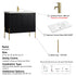 Dowell 36¡°(Fluted Bathroom Vanity Set ¡°(Assembled Cabinet Base with 2 Soft-Close Doors, Shelves & Ceramic/Resin Single Basin, Black/Golden Legs- 002 36 Series