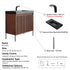 Dowell 36¡°(Fluted Bathroom Vanity Set ¡°(Assembled Cabinet Base with 2 Soft-Close Doors, Shelves & Ceramic/Resin Single Basin, Black/Golden Legs- 002 36 Series