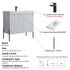 Dowell 36¡°(Fluted Bathroom Vanity Set ¡°(Assembled Cabinet Base with 2 Soft-Close Doors, Shelves & Ceramic/Resin Single Basin, Black/Golden Legs- 002 36 Series