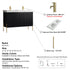 Dowell 48-Fluted Bathroom Vanity Set-(Assembled Cabinet Base with 3 Soft-Close Doors, Shelves & Ceramic/Resin Basin, Black/Golden Legs - 002 48 Series