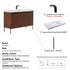 Dowell 48-Fluted Bathroom Vanity Set-(Assembled Cabinet Base with 3 Soft-Close Doors, Shelves & Ceramic/Resin Basin, Black/Golden Legs - 002 48 Series