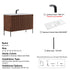 Dowell 48-Fluted Bathroom Vanity Set-(Assembled Cabinet Base with 3 Soft-Close Doors, Shelves & Ceramic/Resin Basin, Black/Golden Legs - 002 48 Series