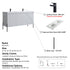 Dowell 60¡°(Fluted Bathroom Vanity Set ¡°(Assembled Cabinet Base with 4 Soft-Close Doors, Shelves & Resin Basin - 002 60 Series