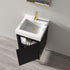 Dowell 18" Fluted Design Charcoal Vanity Set – Modern Pre-Assembled Bathroom Cabinet with Soft-Close Door & Shelf, White Resin Basin,Black/Gold Legs - 002 18 Series