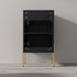 Dowell 18" Fluted Design Vanity Set ¡°(Modern Pre-Assembled Bathroom Cabinet with Soft-Close Door & Shelf, White Resin Basin,Black/Gold Legs - 002 18 Series
