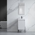 Dowell 18" Fluted Design White Vanity Set – Modern Pre-Assembled Bathroom Cabinet with Soft-Close Door & Shelf, White Resin Basin,Black/Gold Legs - 002 18 Series