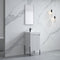 Dowell 18" Fluted Design White Vanity Set – Modern Pre-Assembled Bathroom Cabinet with Soft-Close Door & Shelf, White Resin Basin,Black/Gold Legs - 002 18 Series