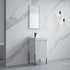Dowell 18" Fluted Design White Vanity Set – Modern Pre-Assembled Bathroom Cabinet with Soft-Close Door & Shelf, White Resin Basin,Black/Gold Legs - 002 18 Series