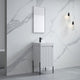 Dowell 18" Fluted Design White Vanity Set – Modern Pre-Assembled Bathroom Cabinet with Soft-Close Door & Shelf, White Resin Basin,Black/Gold Legs - 002 18 Series