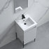Dowell 18" Fluted Design Vanity Set ¡°(Modern Pre-Assembled Bathroom Cabinet with Soft-Close Door & Shelf, White Resin Basin,Black/Gold Legs - 002 18 Series