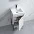 Dowell 18" Fluted Design White Vanity Set – Modern Pre-Assembled Bathroom Cabinet with Soft-Close Door & Shelf, White Resin Basin,Black/Gold Legs - 002 18 Series