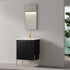 Dowell 24" Fluted Design Vanity Set ¡°(Modern Pre-Assembled Bathroom Cabinet with Soft-Close Doors & Shelf, Ceramic/Resin Basin, Black/Golden Legs - 002 24 Series