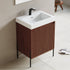 Dowell 24" Fluted Design Vanity Set ¡°(Modern Pre-Assembled Bathroom Cabinet with Soft-Close Doors & Shelf, Ceramic/Resin Basin, Black/Golden Legs - 002 24 Series