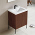 Dowell 24" Fluted Design Vanity Set ¡°(Modern Pre-Assembled Bathroom Cabinet with Soft-Close Doors & Shelf, Ceramic/Resin Basin, Black/Golden Legs - 002 24 Series
