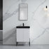 Dowell 24" Fluted Design Vanity Set ¡°(Modern Pre-Assembled Bathroom Cabinet with Soft-Close Doors & Shelf, Ceramic/Resin Basin, Black/Golden Legs - 002 24 Series