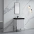 Dowell 24" Fluted Design Vanity Set ¡°(Modern Pre-Assembled Bathroom Cabinet with Soft-Close Doors & Shelf, Ceramic/Resin Basin, Black/Golden Legs - 002 24 Series
