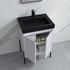 Dowell 24" Fluted Design Vanity Set ¡°(Modern Pre-Assembled Bathroom Cabinet with Soft-Close Doors & Shelf, Ceramic/Resin Basin, Black/Golden Legs - 002 24 Series