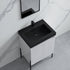 Dowell 24" Fluted Design Vanity Set ¡°(Modern Pre-Assembled Bathroom Cabinet with Soft-Close Doors & Shelf, Ceramic/Resin Basin, Black/Golden Legs - 002 24 Series