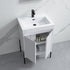 Dowell 24" Fluted Design Vanity Set ¡°(Modern Pre-Assembled Bathroom Cabinet with Soft-Close Doors & Shelf, Ceramic/Resin Basin, Black/Golden Legs - 002 24 Series