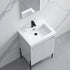Dowell 24" Fluted Design Vanity Set ¡°(Modern Pre-Assembled Bathroom Cabinet with Soft-Close Doors & Shelf, Ceramic/Resin Basin, Black/Golden Legs - 002 24 Series