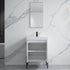 Dowell 24" Fluted Design Vanity Set ¡°(Modern Pre-Assembled Bathroom Cabinet with Soft-Close Doors & Shelf, Ceramic/Resin Basin, Black/Golden Legs - 002 24 Series