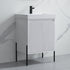 Dowell 24" Fluted Design Vanity Set ¡°(Modern Pre-Assembled Bathroom Cabinet with Soft-Close Doors & Shelf, Ceramic/Resin Basin, Black/Golden Legs - 002 24 Series