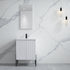 Dowell 24" Fluted Design Vanity Set ¡°(Modern Pre-Assembled Bathroom Cabinet with Soft-Close Doors & Shelf, Ceramic/Resin Basin, Black/Golden Legs - 002 24 Series