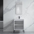 Dowell 24" Fluted Design Vanity Set ¡°(Modern Pre-Assembled Bathroom Cabinet with Soft-Close Doors & Shelf, Ceramic/Resin Basin, Black/Golden Legs - 002 24 Series