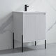 Dowell 24" Fluted Design Vanity Set ¡°(Modern Pre-Assembled Bathroom Cabinet with Soft-Close Doors & Shelf, Ceramic/Resin Basin, Black/Golden Legs - 002 24 Series