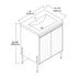 Dowell 24" Fluted Design Vanity Set ¡°(Modern Pre-Assembled Bathroom Cabinet with Soft-Close Doors & Shelf, Ceramic/Resin Basin, Black/Golden Legs - 002 24 Series