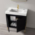 Dowell 30¡°(Fluted Bathroom Vanity Set ¡°(Pre-Assembled Cabinet Base with 2 Soft-Close Doors, Shelves & Ceramic/Resin Single Basin, Black/Golden Legs - 002 30 Series