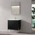 Dowell 30¡°(Fluted Bathroom Vanity Set ¡°(Pre-Assembled Cabinet Base with 2 Soft-Close Doors, Shelves & Ceramic/Resin Single Basin, Black/Golden Legs - 002 30 Series