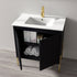 Dowell 30¡°(Fluted Bathroom Vanity Set ¡°(Pre-Assembled Cabinet Base with 2 Soft-Close Doors, Shelves & Ceramic/Resin Single Basin, Black/Golden Legs - 002 30 Series