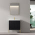 Dowell 30¡°(Fluted Bathroom Vanity Set ¡°(Pre-Assembled Cabinet Base with 2 Soft-Close Doors, Shelves & Ceramic/Resin Single Basin, Black/Golden Legs - 002 30 Series