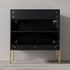 Dowell 30¡°(Fluted Bathroom Vanity Set ¡°(Pre-Assembled Cabinet Base with 2 Soft-Close Doors, Shelves & Ceramic/Resin Single Basin, Black/Golden Legs - 002 30 Series
