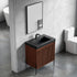 Dowell 30¡°(Fluted Bathroom Vanity Set ¡°(Pre-Assembled Cabinet Base with 2 Soft-Close Doors, Shelves & Ceramic/Resin Single Basin, Black/Golden Legs - 002 30 Series